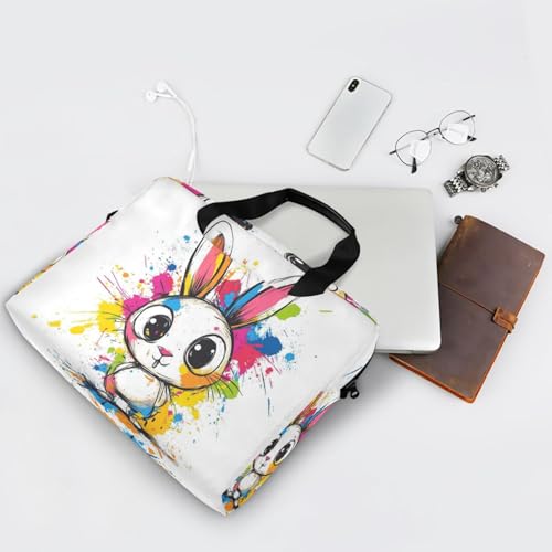Maletín portátil para laptop 15.6" con arte de conejo miniatura 7