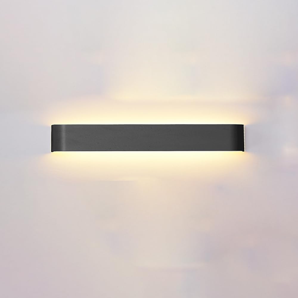 Applique murale moderne à LED noire en aluminium et acrylique pour éclairage de chevet