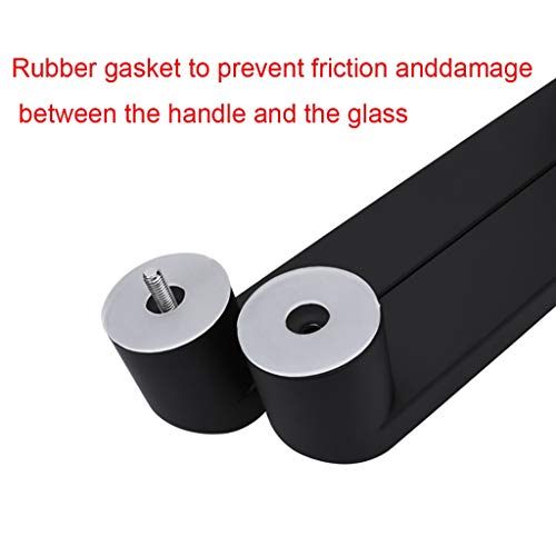 Poignée de porte push-pull en forme de L en acier inoxydable noir mat de douche - 5