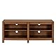Zinus Camden TV Schrank - TV Schrank 147x40x60 cm - Möbel mit offenen und verstellbaren Regalen - Hellbraun