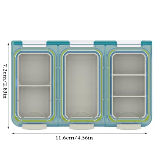Fishing Lure Tackle Box,Waterproof ABS Double Layers Fishing Tackle Case for Vest Casting Fly Fishing, Blue - Image 4