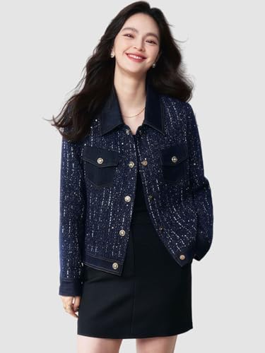 Veste en polyester patchwork pour femme idéale du bureau aux sorties - 3