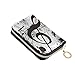 susiyo Black Background With Music Notes Credit Card Wallet, RFID Blocking Compact Women Leather Card Holder Zipper Purse