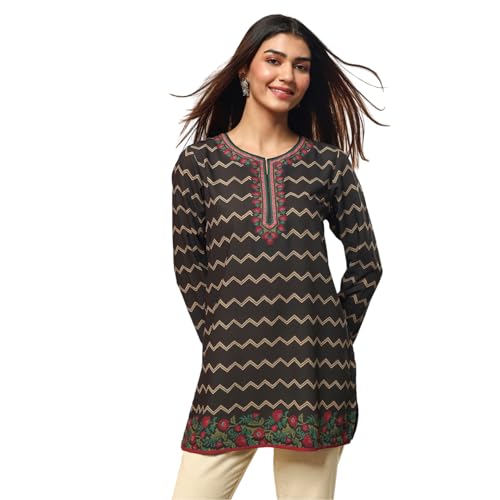 Image of BIBA Women Polyester Straight Printed Kurti