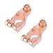 X AUTOHAUX 1 Pair Aluminum Magnesium Alloy Top Post Copper Tone Battery Terminal Connectors for Car Boat