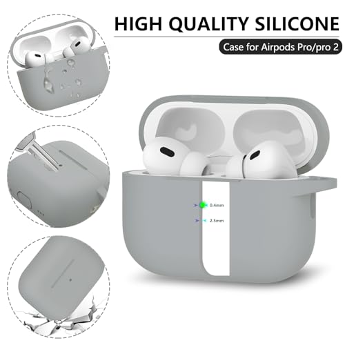 Image of Ljusmicker for AirPods Pro Case Cover with Cleaner Kit,Light Grey
