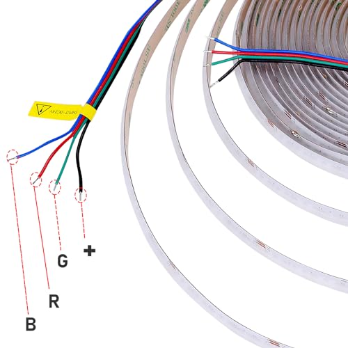 Image of GOMING 24V 32.8ft /10M RGB COB LED Strip 576LEDs /M Flexible 14W /M | High Brightness Uniform Glow IP20 No Waterproof LED Tape Lights for Home Decor(RGB Controller and Power Supply not Included)