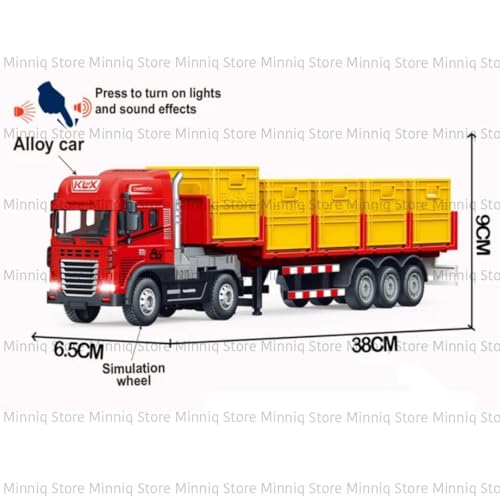 Image of Storage Basket Transport with Lights and Sounds Friction Powered Trailer Diecast Truck Toy for Kids [Pack of 1] (Storage Basket Transport Truck)