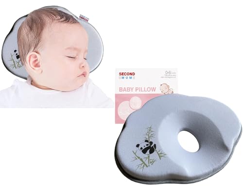 Image of 2024 New Update Soft and Cozy Newborn Baby Headrest Prеvents FΙat Hеad Baby Stroller Bassinet Insert Head & Neck Support Soft and Cozy Flat Design Cloud Shape (Panda)