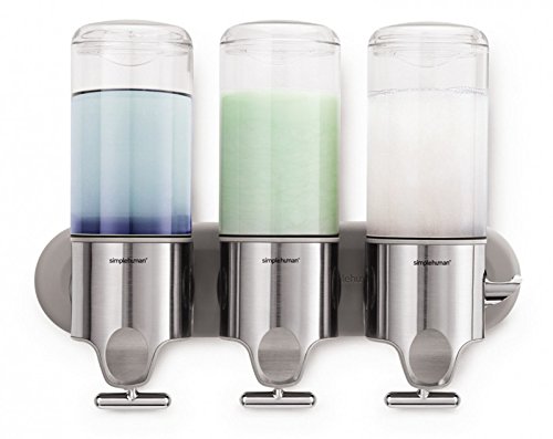 Preisvergleich Produktbild simplehuman Spender mit Wandhalterung Dreifachspender, Edelstahl [P] [W]