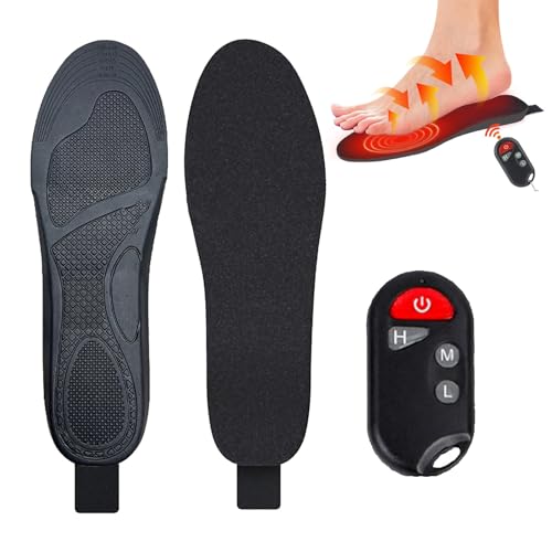 Semelles chauffantes – Chauffe-pieds électriques, semelles souples rechargeables, inserts de chaussures thermiques lavables, chaleur portable pour les...