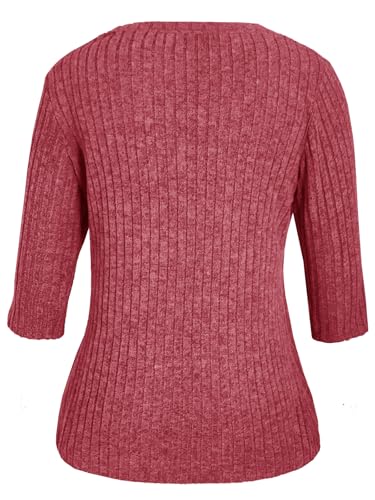 Image of JomeDesign Sweaters for Women 3 /4 Sleeve Tops Round Neck Loose Casual Blouses