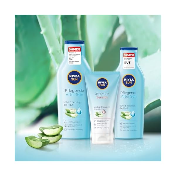 NIVEA SUN Pflegende After Sun Lotion (400 ml), Lotion mit hautberuhigender Wirkung nach dem Sonnenbad mit Bio-Aloe Vera und Hyaluron für 48h Feuchtigkeit – Bild 5