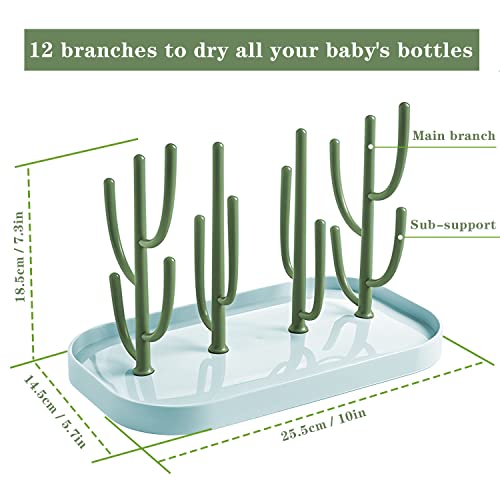 LiRiQi Baby Bottle Drying Rack, Drying Rack for Baby Bottles Bottles & Accessories, BPA Free, Green - Image 2
