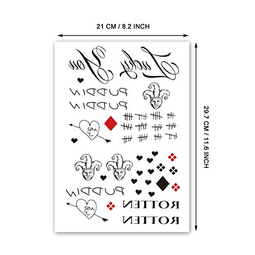 Halloween Temporary Tattoos, 3-Sheet Large Fake Tattoo Stickers For Women Halloween Costume Cosplay #TOP2