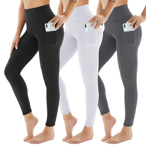 AMIYOYO Sport Leggings Damen mit Tasche High Waist Leggins Blickdicht...
