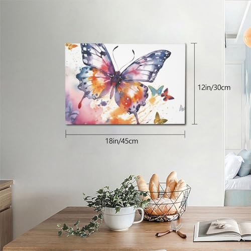 Tableau papillon aquarelle pour creer un salon cocooning - 6