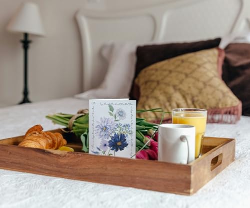 Image of Punch Studio Blank Note Cards with Lined Envelopes, Embossed Accents and Textured Box for All Occasions - 5 inch x 3.5 inch each, Set of 10 Cards - Blue Dhalia (50421)