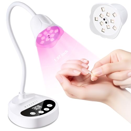 Makartt UV LED Nail Lamp: Portable Cordless 50 mW/cm Flash Cure Nail Lamp for Gel X & Press-On Nails Rechargeable USB Gooseneck Nail Dryer with Auto Sensor & 4 Timers for Gel Polish Travel Manicure