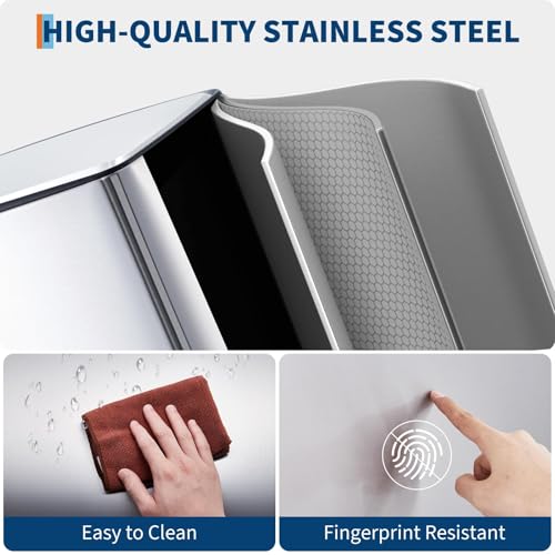 Caneca de basura rectangular resistente 40L con tapa suave miniatura 6