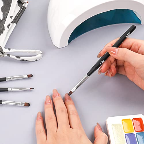 Bqan 4Pcs Cuticle Nail Cleaning Brush, Oval Uv Nail Brush Set For Acrylic Uv Nail Extensions And Nail Tips Builder 4 Pieces Wooden Handle With Nylon Hair Nail Art Painting Brush #TOP6