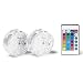 SpotGlo Submersible LED Lights Waterproof Remote Control Lights RGB Changing LED Lights Battery Operated for Pond Pool Fountain Aquarium Vase Hot Tub Bathtub Event Party and Home Decoration 2 Pack