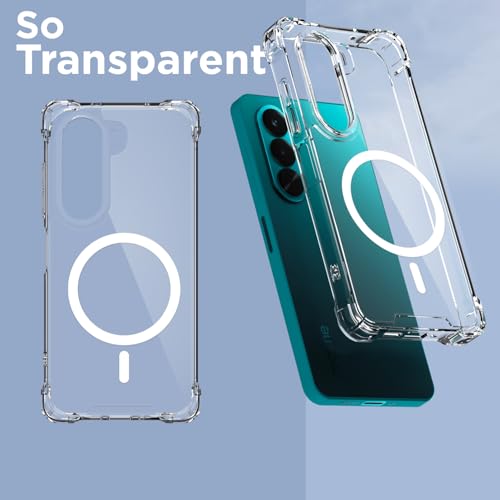 Image of Amazon Basics Back Cover for Realme P4x 5G Mag-Safe Shockproof PC + TPU Protective Case Magnetic Support Bumper Case (Transparent Mag-Safe)