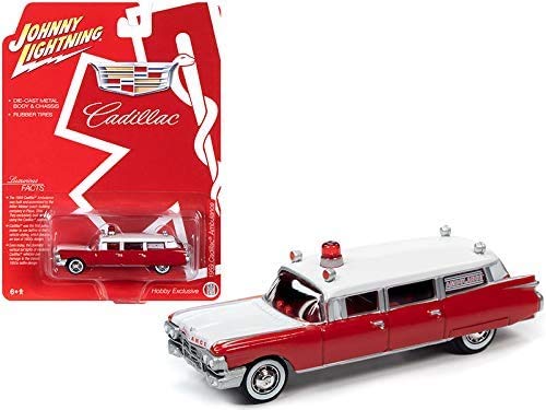 Johnny Lightning 1959 Cadillac Ambulancia Rojo y Blanco Edición