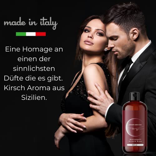 Adam & Eva - Kirsch Kuss 500 ML Massageöl zur Entspannung / Muskelentspannung - für die Partner Massage sowie für den professionellen Gebrauch. - Qualitäts Öle aus Italien - Image 3
