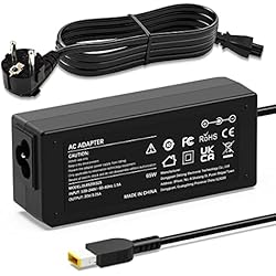 Cargador Lenovo E14 Cargador USB Portatil, 65W para Lenovo ThinkPad T430 T440 T450 T460 T470 X240 X250 X270 E540 E550 E570 G50 Z50 G70 Ideapad Flex 2 3 Yoga 2 11 11S ADLX65NLC2A ADLX65NCC3A LG G Flex2 Adaptador