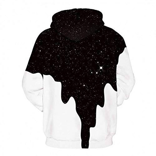LUO Moda Hombre/Mujer 3D Sudaderas Imprimir Leche derramada Galaxy Sudaderas con capucha Slim Unisex Pullover Blusas,** L