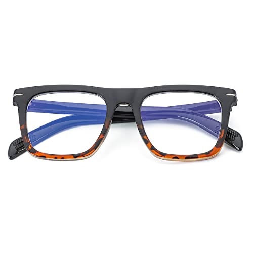 Image of JOVAKIT Square Frame Glasses for Women Men Non-prescription Clear Lens Eyeglasses Anti-Blue Light Lens Eyewear