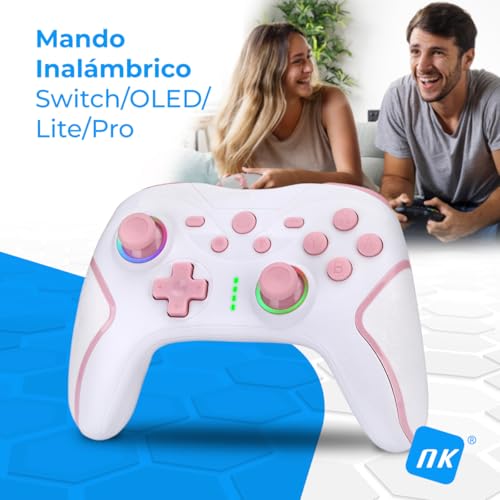 Mando Switch Inalámbrico para Evitar Fatiga con Botones Macro Ajustables y Giroscopio Rosa 2