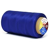 Mandala Crafts Royal Blue Flat Waxed Thread for Leather Sewing - 273 Yds 150D 0.8mm Polyester Leather Thread String Waxed Cord for Leatherwork, Beading, Bookbinding, Hand Stitching