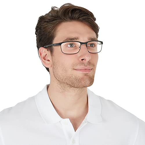 Image of Oakley mens Ox3222 Steel Plate Rectangular Prescription Eyewear Frames