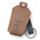 [NONINA] 本革 キーケース 日本製 for TOYOTA トヨタ プリウス カローラ カローラクロス ランドクルーザー クラウン ヤリス ヤリスクロス ハリアー ランクル アクア RAV4 PHEV (オプション なし, ２ボタン ブラウン ランプ窓なし)