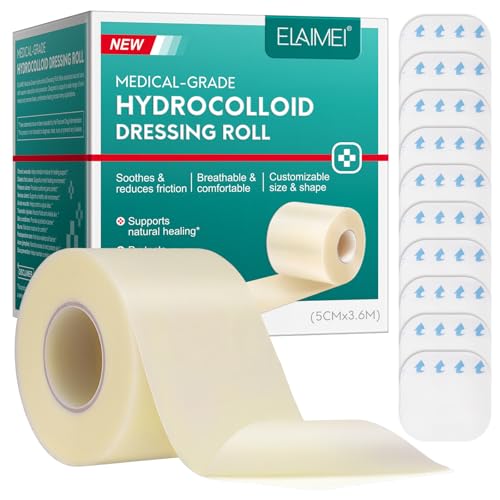 5 rollos de hidrocoloide de 360 cm y 10 tiritas hidrocoloides, rollos de yeso hidrocoloide, rollo de hidrocoloide para cortes y arañazos