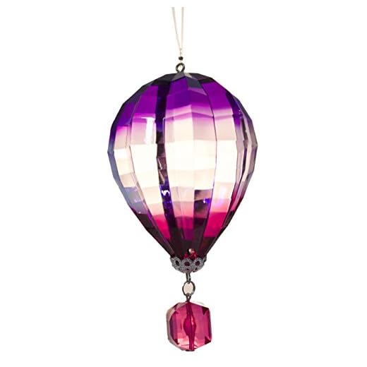 Gnz Crystal Expressions 4 Inch Acrylic Hot Air Balloon Ornament (Pink)