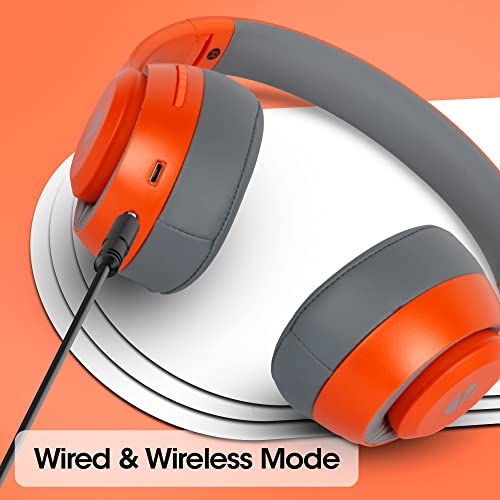 Image of ZEBRONICS Dynamic Wireless Over Ear Headphone with 34 Hours Playback,Dual Pairing,Call Function, Aux, Voice Assistant Supportadjustable Headband(Orange)