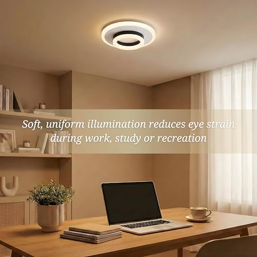 Image of LED Ceiling Light | 50 Watts | >95 CRI Eye Comfort Lighting | 3-Color Mode Anti-Glare Panel for Living Room, Bedroom & Office (Round Ceiling Light)
