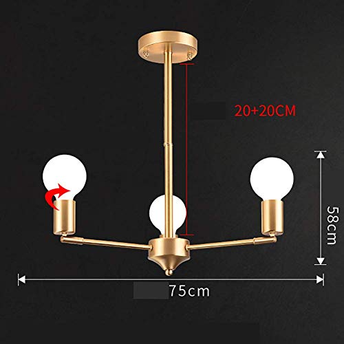 Luz de techo ajustable Sputnik de latón con 8 focos de iluminación 7