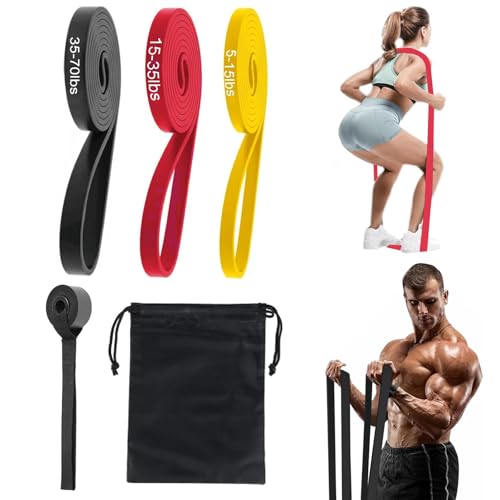 QZLSAYSL Bandas elásticas para gimnasio, bandas elásticas de resistencia para el fitness de 3 etapas, bandas elásticas para el fitness con anclaje para la puerta, con bolsa de almacenamiento – Juego
