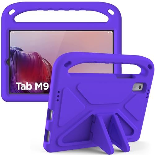 Étui Lenovo Tab M9 pour enfant en EVA violet avec béquille et bandoulière