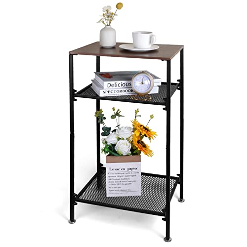 Ifghas 3 Tier Side Table For Couch And Bed, Telephone Table For Small Spaces, End Table Narrow Side Table With Storage, Nightstand Printer Stand Metal Frame For Livingroom #TOP5