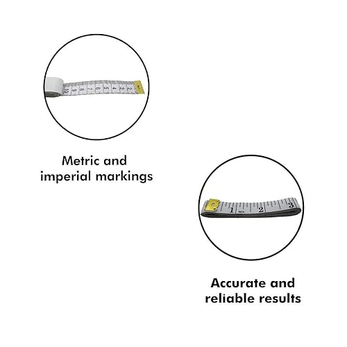 Miniatura 4 de Cinta métrica para costura, costurera, sastrería, tela, cintura, manualidades, fitness, doble cara, multiusos, extra larga, 120 pulgadas, color
