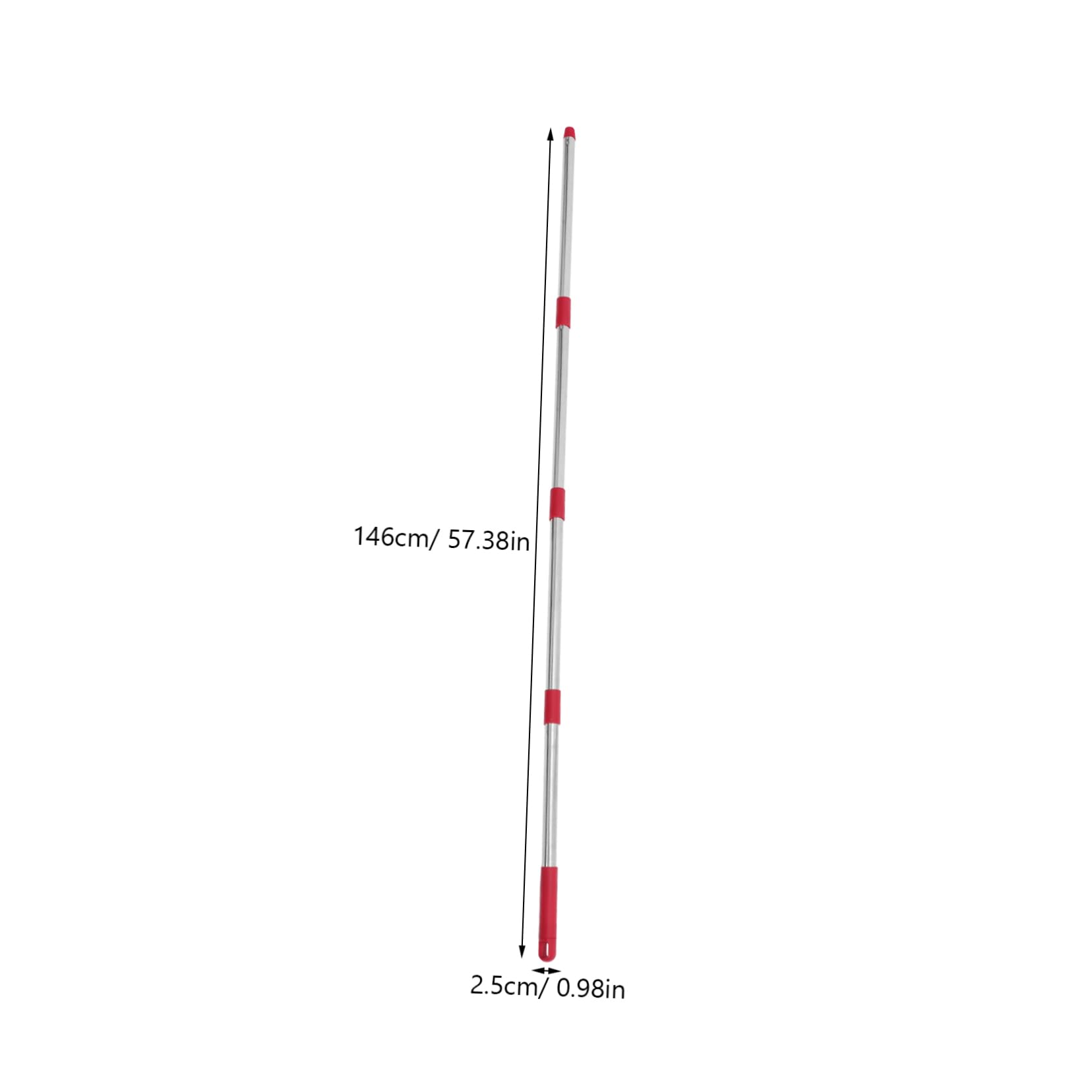 FOMIYES 1Set Stainless Steel Mop Pole Replacement Rod for Section Design Durable Broom Handle for Bathroom Cleaning and Transport