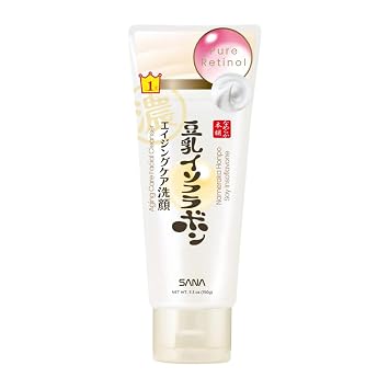 Sana Nameraka Honpo Aging Care Facial Cleanser with Pure Retinol and Soy Isoflavone, 5.3 oz 150g, Made in Japan