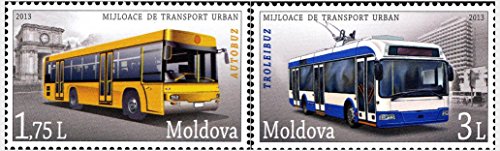 Trasporto pubblico di Chisinau / Set di 2 francobolli / Trasporto in Moldova / Moldavia Ceca / 2013 / MNH