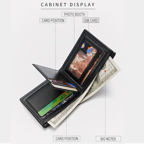 Mens Bifold Wallet Blocking Slim Minimalist Front Pocket - Thin & Stylish with ID Window 14(brown)4