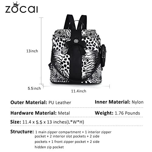 Image of ZOCAI Backpack Purse for Women Fashion Backpack Purses PU Leather Daypacks Anti-Theft Shoulder Bag Satchel Purse
